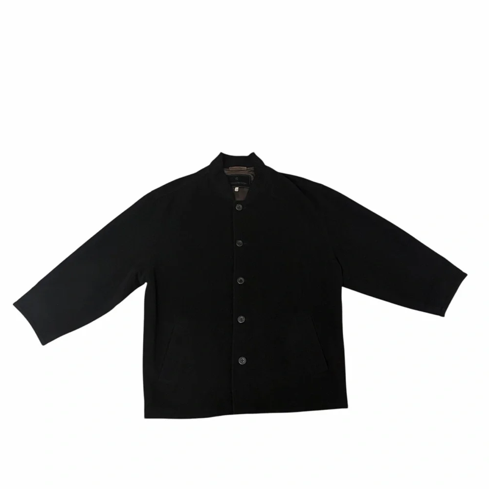 Ermenegildo Zegna Jacket Wool Blend Bomber Black Mens Medium 50